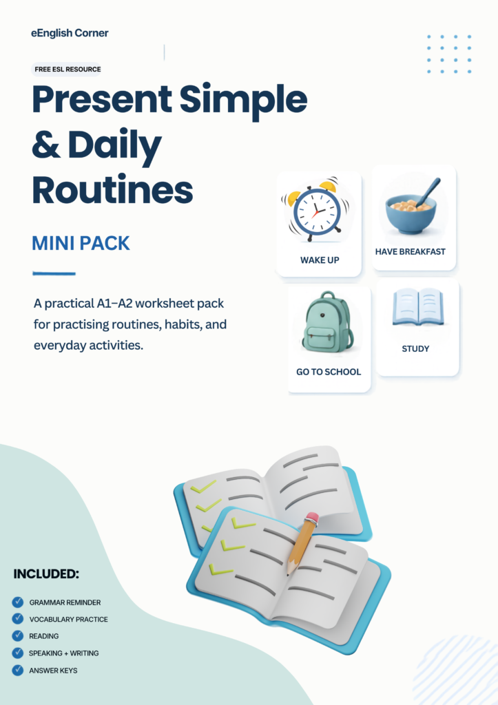 present simple daily routines mini pack cover.pptx